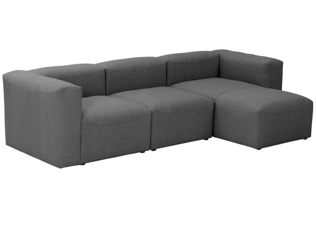 Ecksofa Lena Anthrazit Flachgewebe - Anthrazit, Design, Textil (275/73/160cm) - Max Winzer