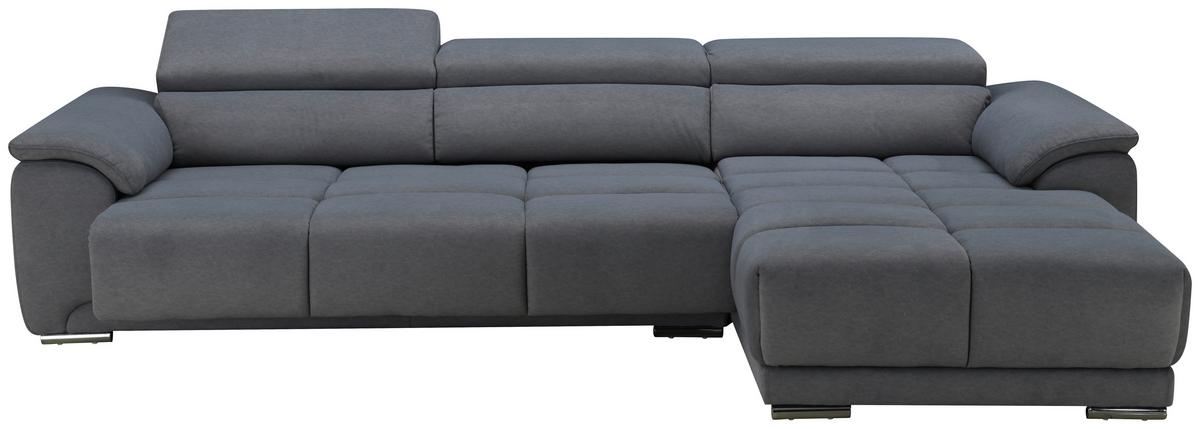 Ecksofa mit Relaxfunktion Captain - Silberfarben/Grau, MODERN, Holz/Textil (294/182cm) - Livetastic