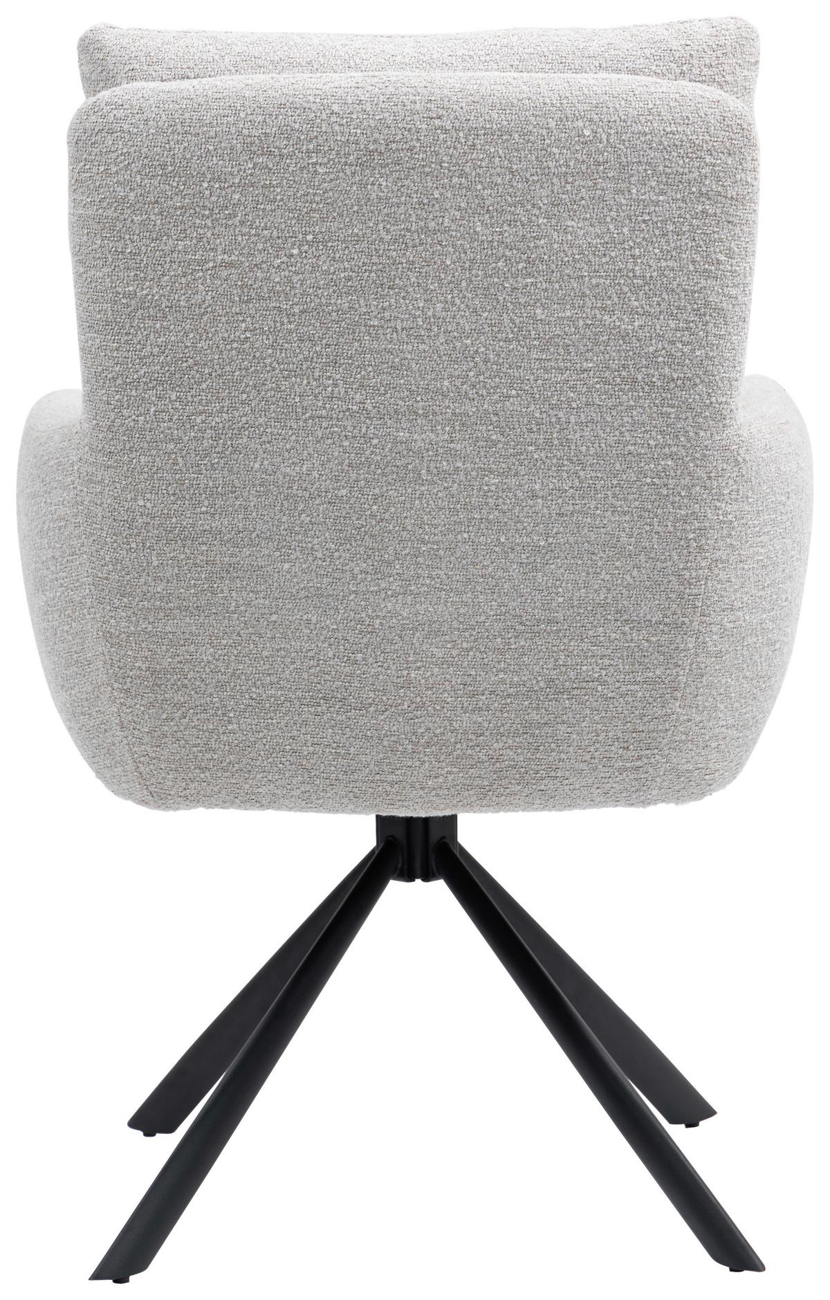 Armlehnstuhl Elli Taupe Sitzfl. 180° Drehbar, B: 60cm - Taupe/Schwarz, KONVENTIONELL, Textil/Metall (60/95/67cm) - MID.YOU