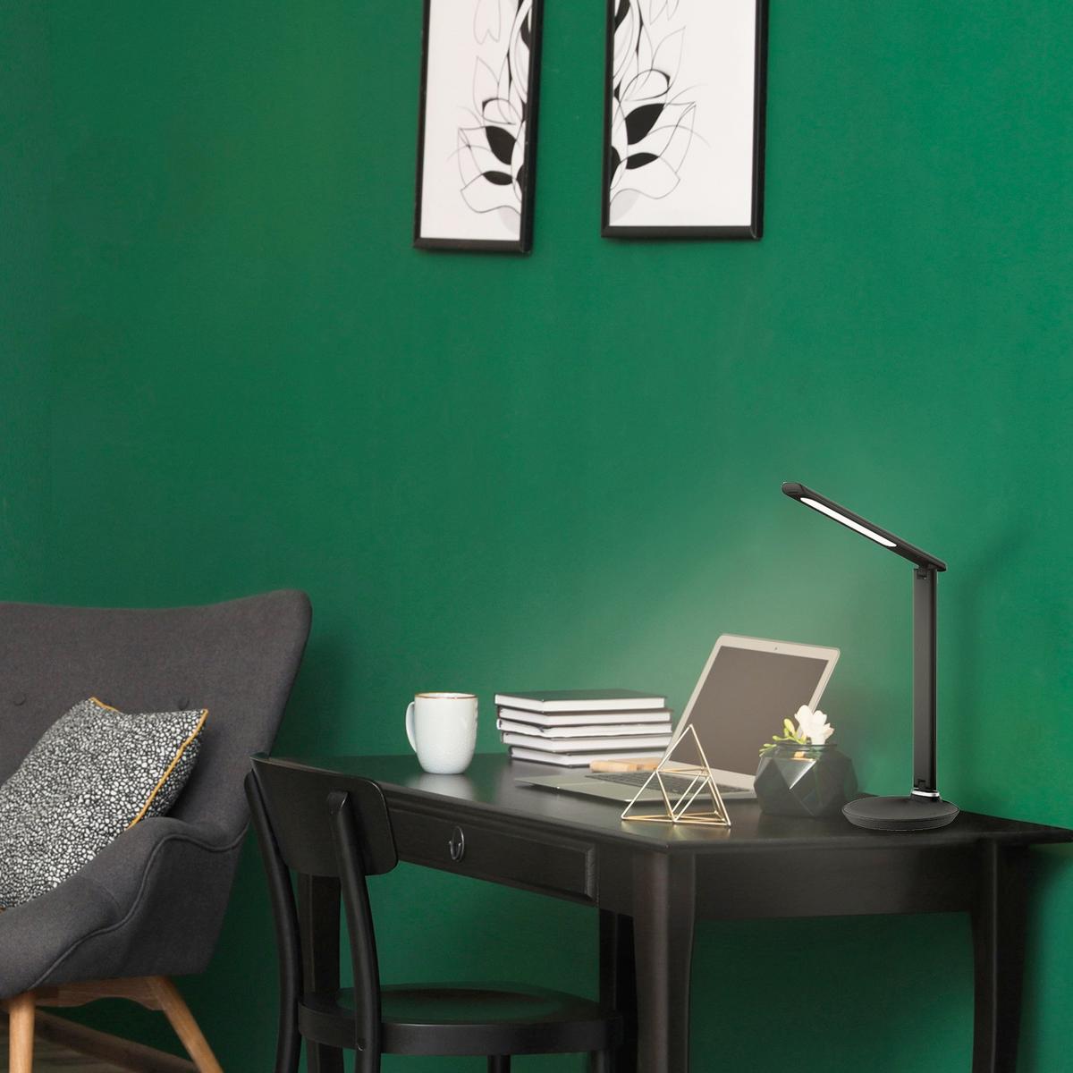 Led Íróasztali Lámpa Osias - fekete, műanyag (17.5/38/6cm) - Rabalux