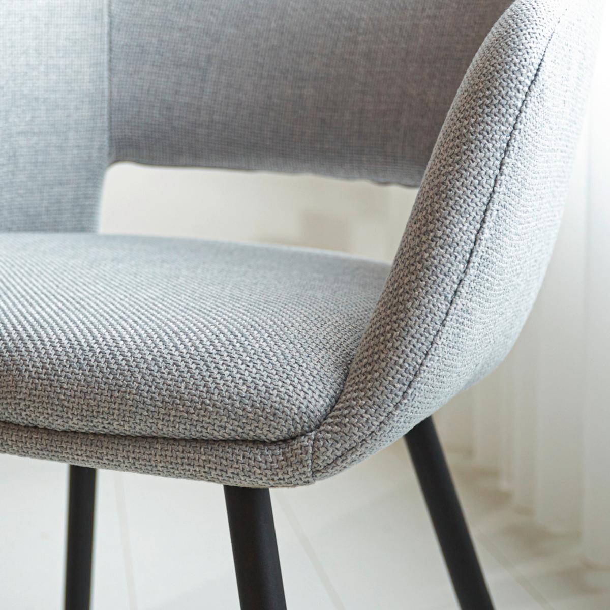 Armlehnstuhl Boden Hellgrau B: 59 Cm - Hellgrau/Schwarz, MODERN, Textil/Metall (59/78/55cm) - MID.YOU