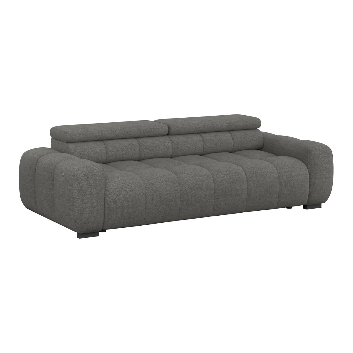 Bigsofa Bull Webstoff anthrazit, B: 248 cm - Anthrazit/Schwarz, Design, Textil (248/77-97/108cm) - Luca Bessoni