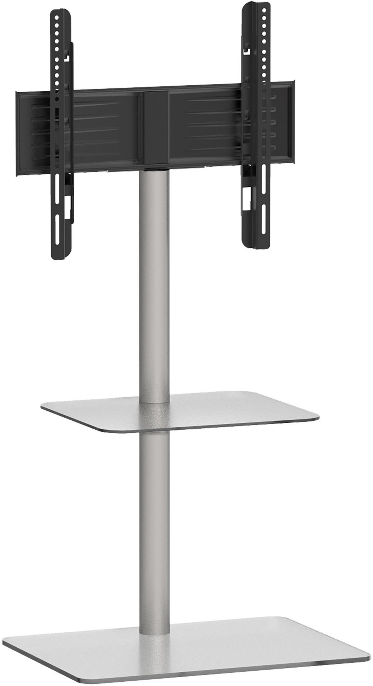 TV-Rack Schwenkbar Alani Max. 40 Kg - Klar/Silberfarben, Basics, Glas/Metall (60/100/45cm) - MID.YOU