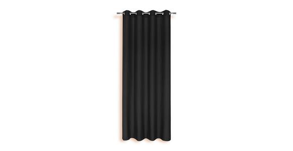 Vorhang Mit Ösen Isolde 140x245 Cmschwarz - Schwarz, KONVENTIONELL, Textil (140/245cm) - Ondega