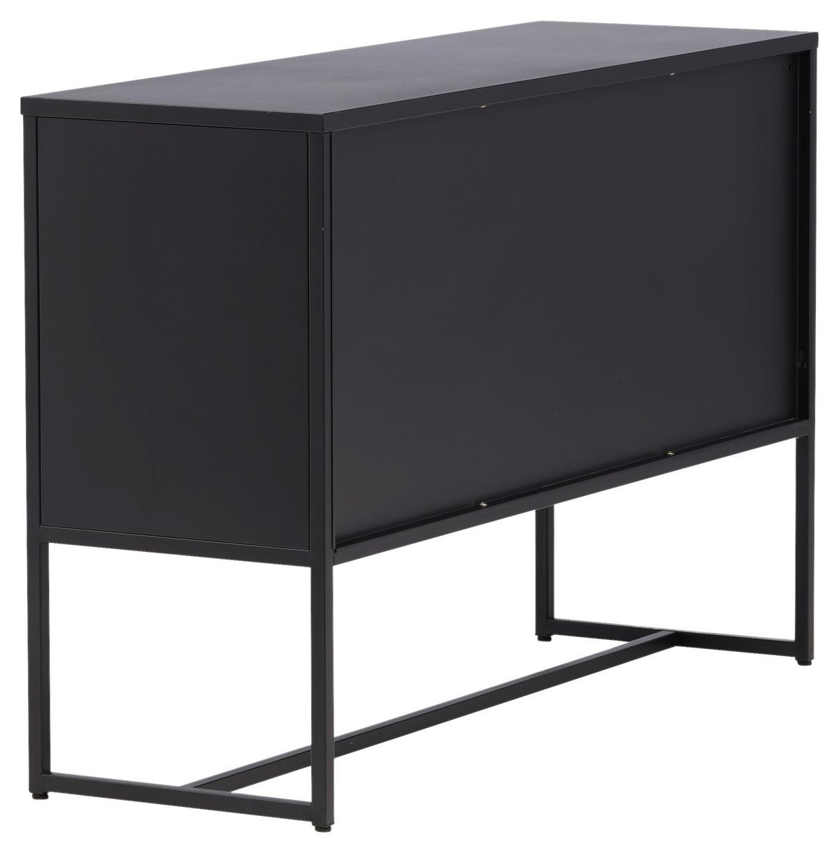Sideboard Malla - Schwarz, Design, Metall (120/80/40cm) - Livetastic