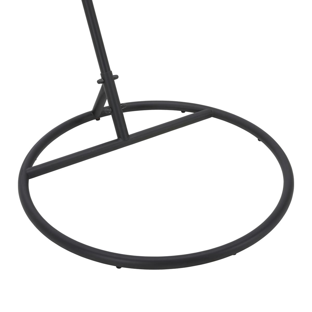 Závesné kreslo NANCY - čierna/tmavosivá, Modern, kov/textil (105/196/120cm) - Bessagi Garden