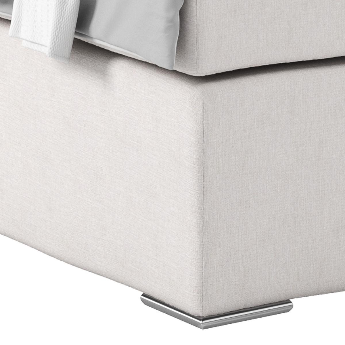 Postel Boxspring NERO PL: 160/200 cm, béžová - barvy chromu/pískové barvy, Konvenční, kov/textil (160/200cm)