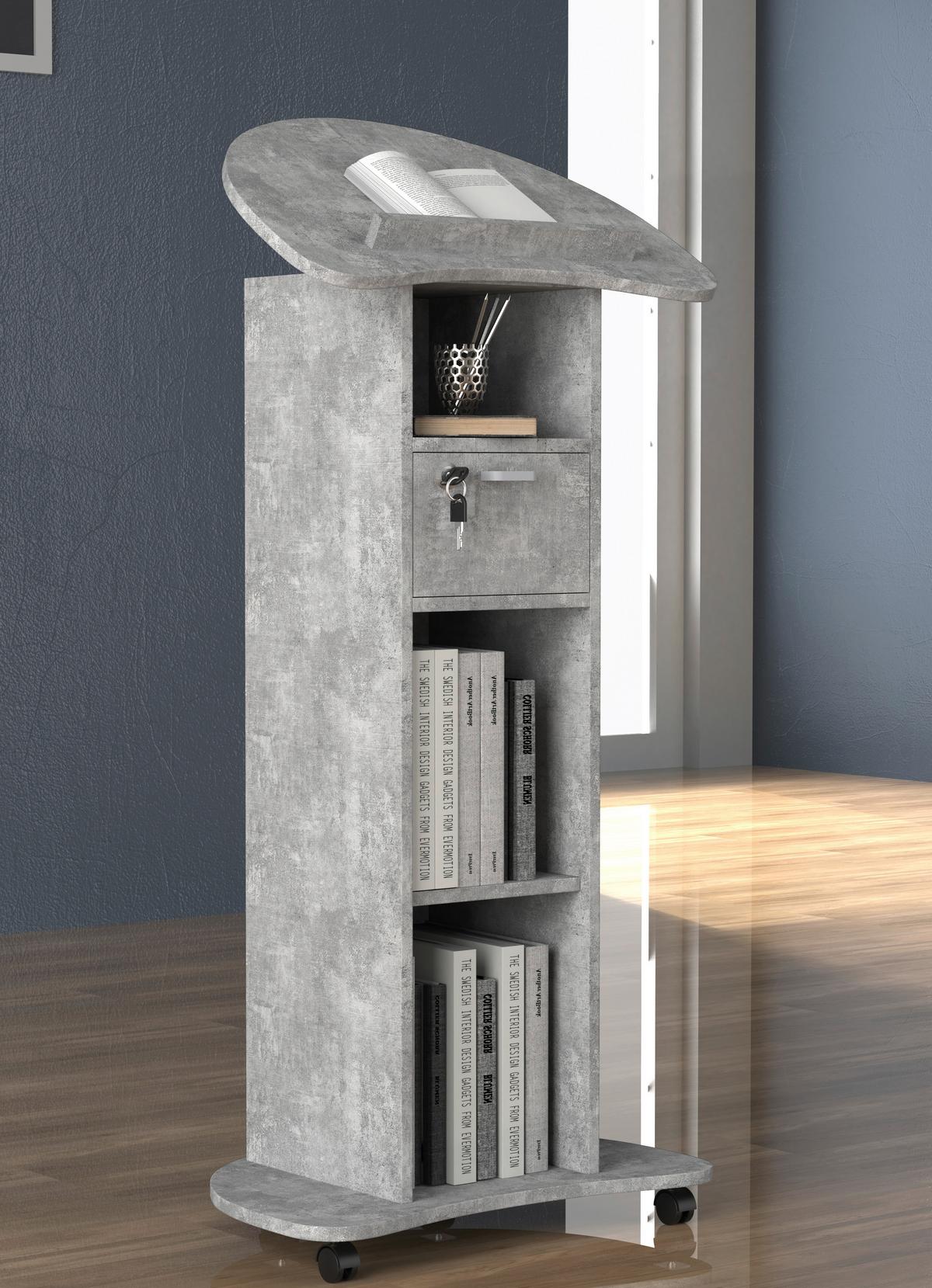 Stehpult Redola M B: 56 Cm Grau - Grau, MODERN, Holzwerkstoff (56/110/37cm) - MID.YOU