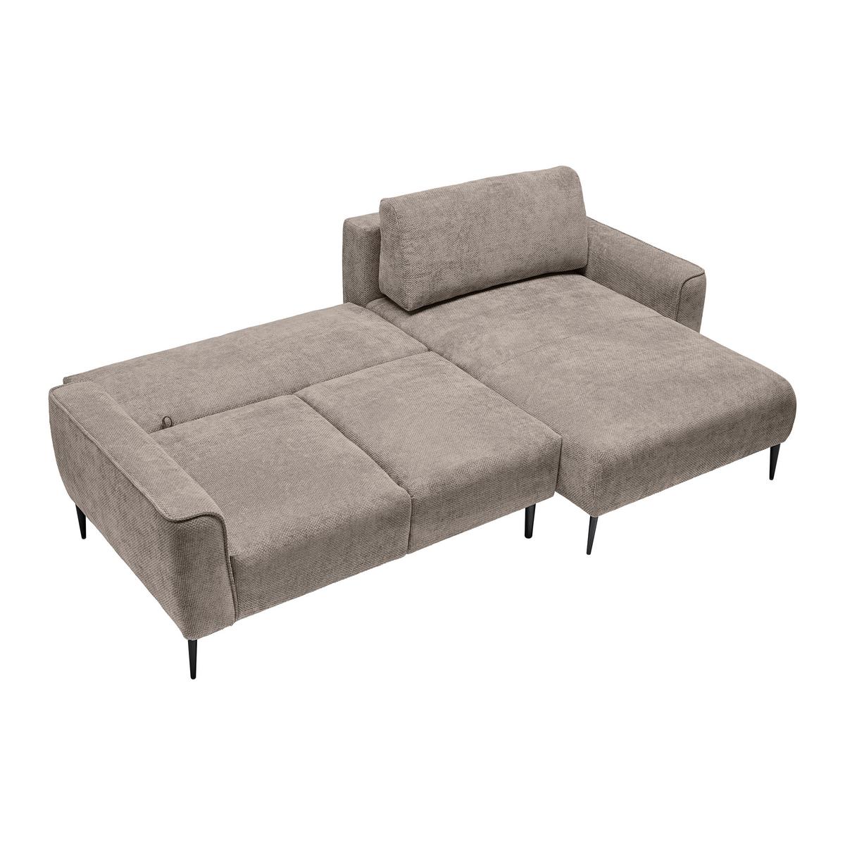 Rohová sedačka CUSTOM, pravá, béžová žinylka - černá/béžová, Moderní, kov/textil (255/164cm) - Mömax