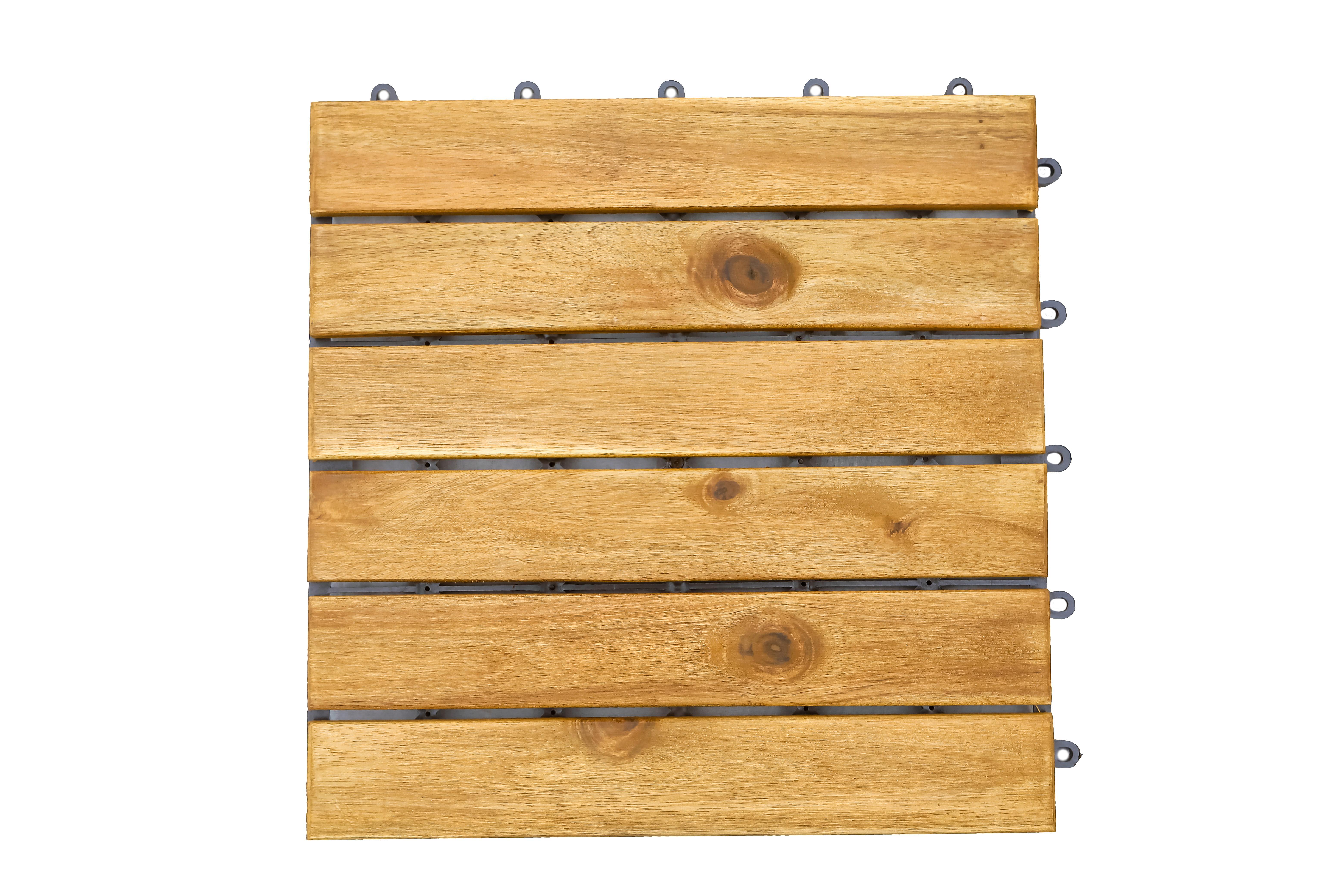 Terassenfliese Ben 10er Set Je ca. 30x30 cm Akazienholz - Braun, MODERN, Holz/Kunststoff (30/30/2,4cm) - James Wood
