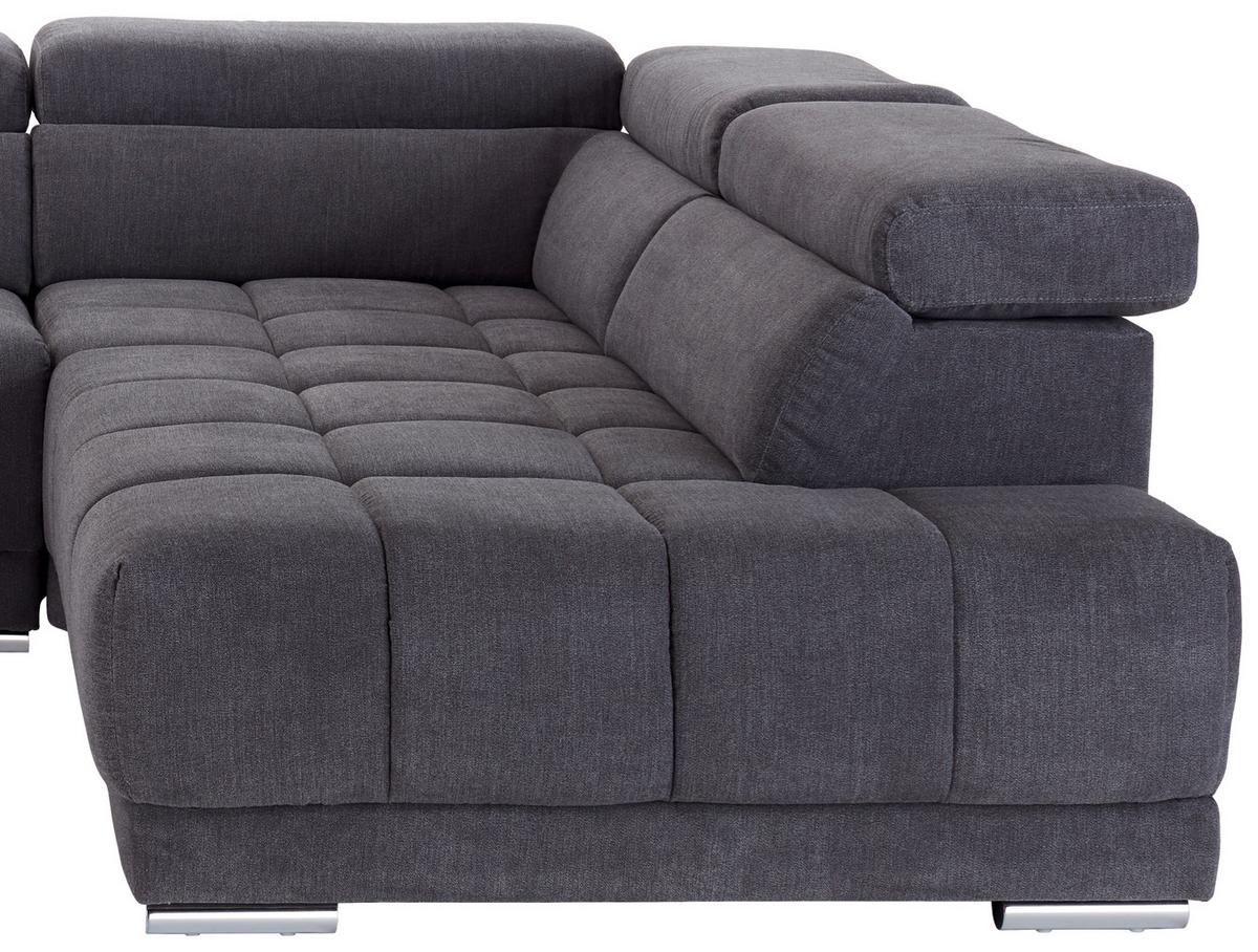 Ecksofa mit Relaxfunktion Hogan Ra, Grau - Silberfarben/Grau, MODERN, Holz/Textil (299/212cm) - Livetastic
