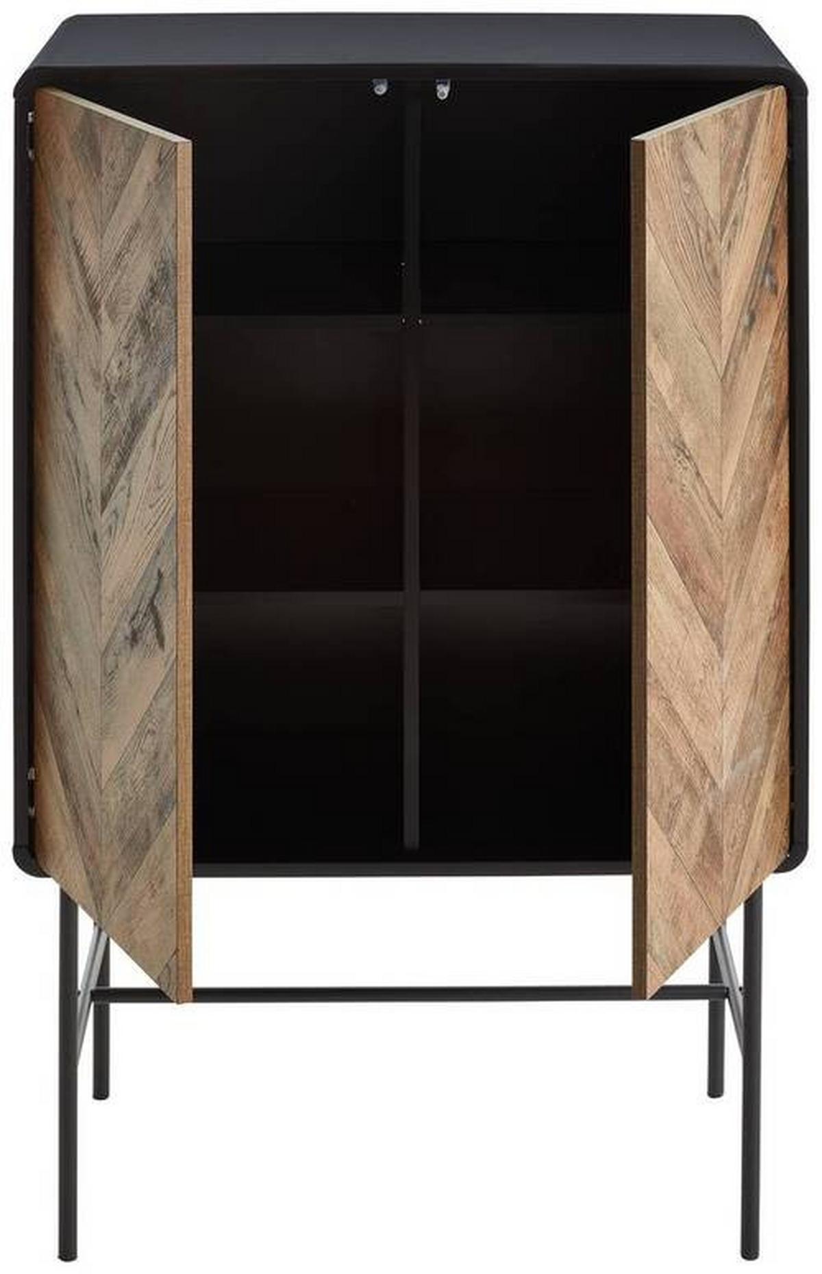 Kommode Sandy B: 80 cm Eichefarben - Eichefarben/Schwarz, MODERN, Holzwerkstoff/Metall (80/122/40cm) - MID.YOU