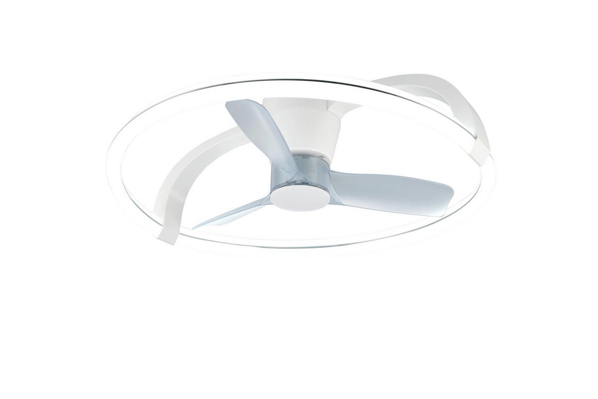 Deckenventilator Stockholm Weiß D: 73,5 cm - Weiß, Design, Kunststoff (73,5/23cm)