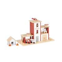 Feuerwehrstation Feuerwache 'ben' Mit Zubehör - Multicolor, Basics, Holz (55/32cm) - Pinolino