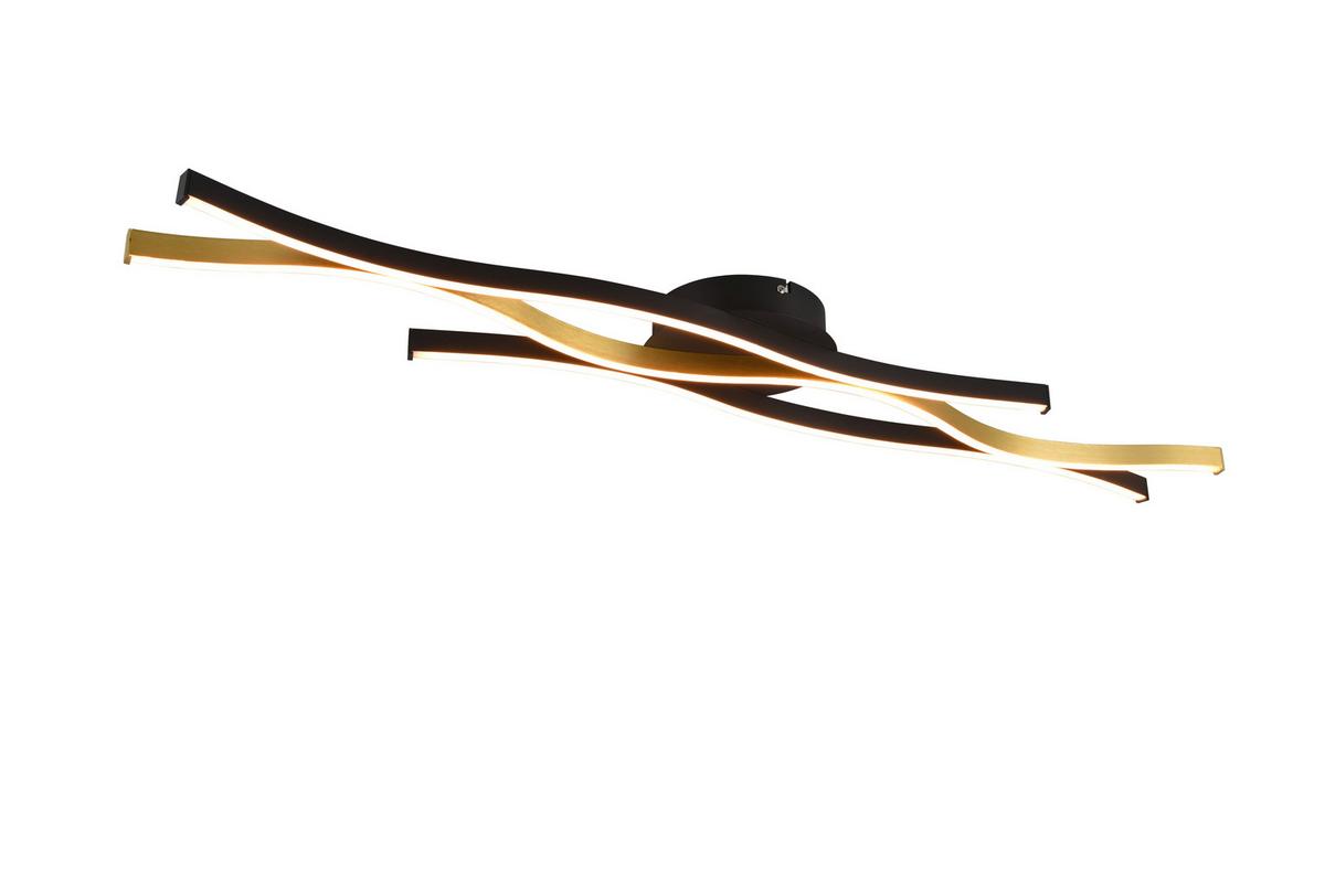Led-deckenleuchte Blaze L: 107,5 Cm - Messingfarben/Schwarz, Design, Metall (107,5/7/18cm) - Trio Leuchten