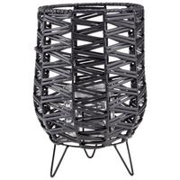 Laterne Smeralda - Schwarz, MODERN, Kunststoff/Metall (18/24cm) - Luca Bessoni