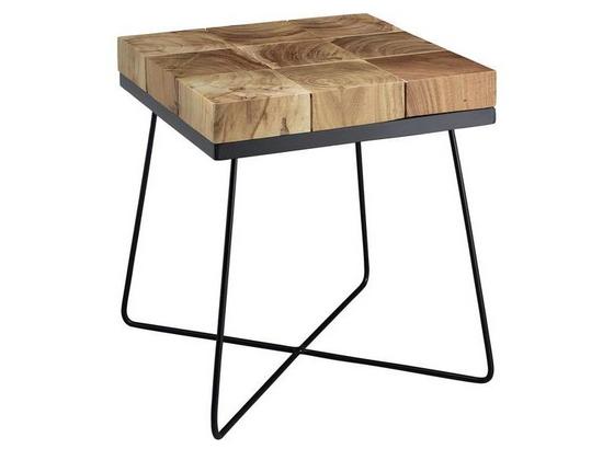 Beistelltisch Zari Akazie Massiv, Beine: Eisen Schwarz - Schwarz/Akaziefarben, Design, Holz/Metall (45/51/45cm) - Livetastic Beistelltisch Zari Akazie Massiv, Beine: Eisen Schwarz - Schwarz/Akaziefarben, Design, Holz/Metall (45/51/45cm) - Livetastic