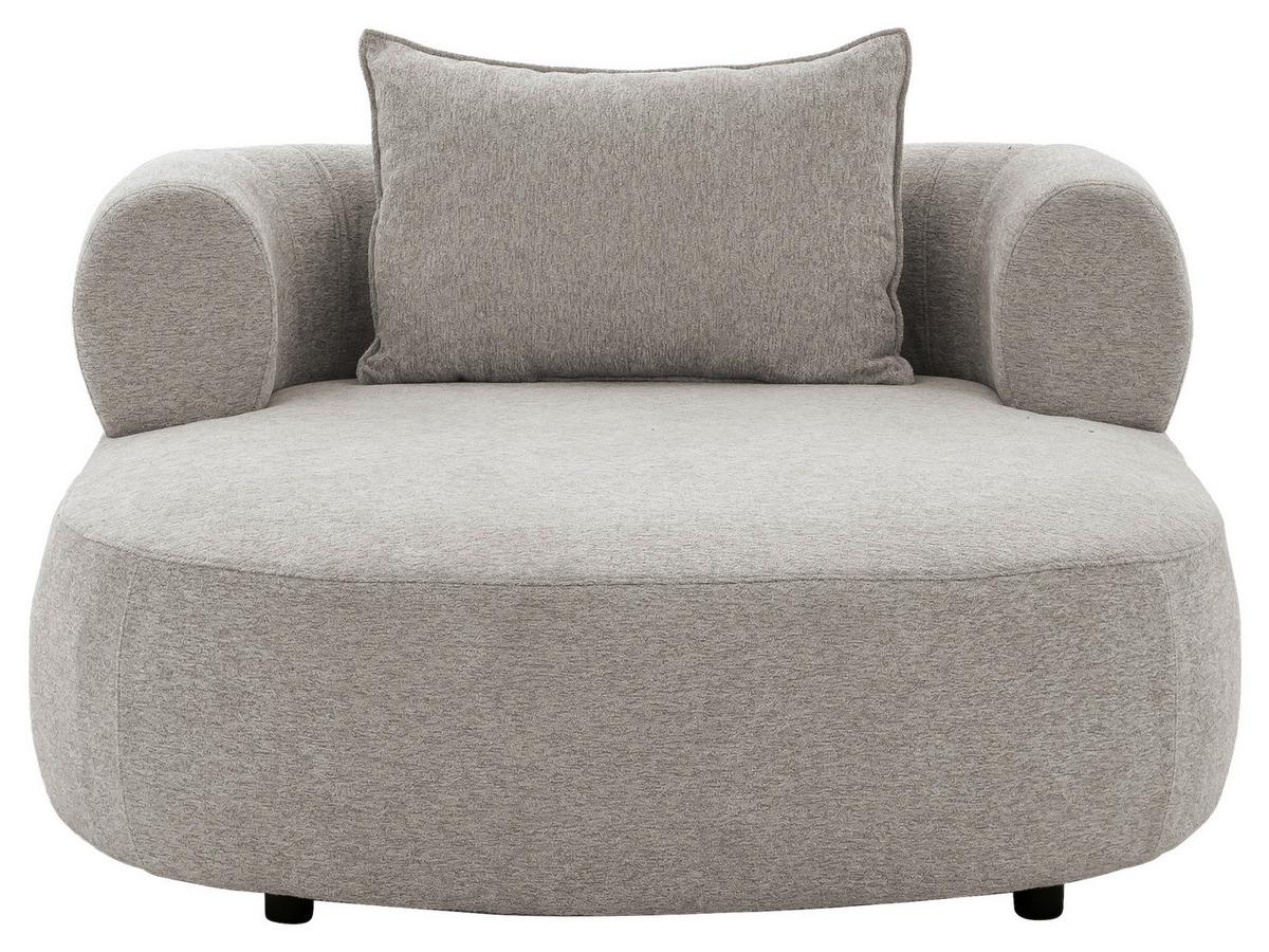 XXL-Sessel Ferro Hellgrau B: 122 cm - Hellgrau/Schwarz, Design, Textil (122/76/156cm) - Livetastic