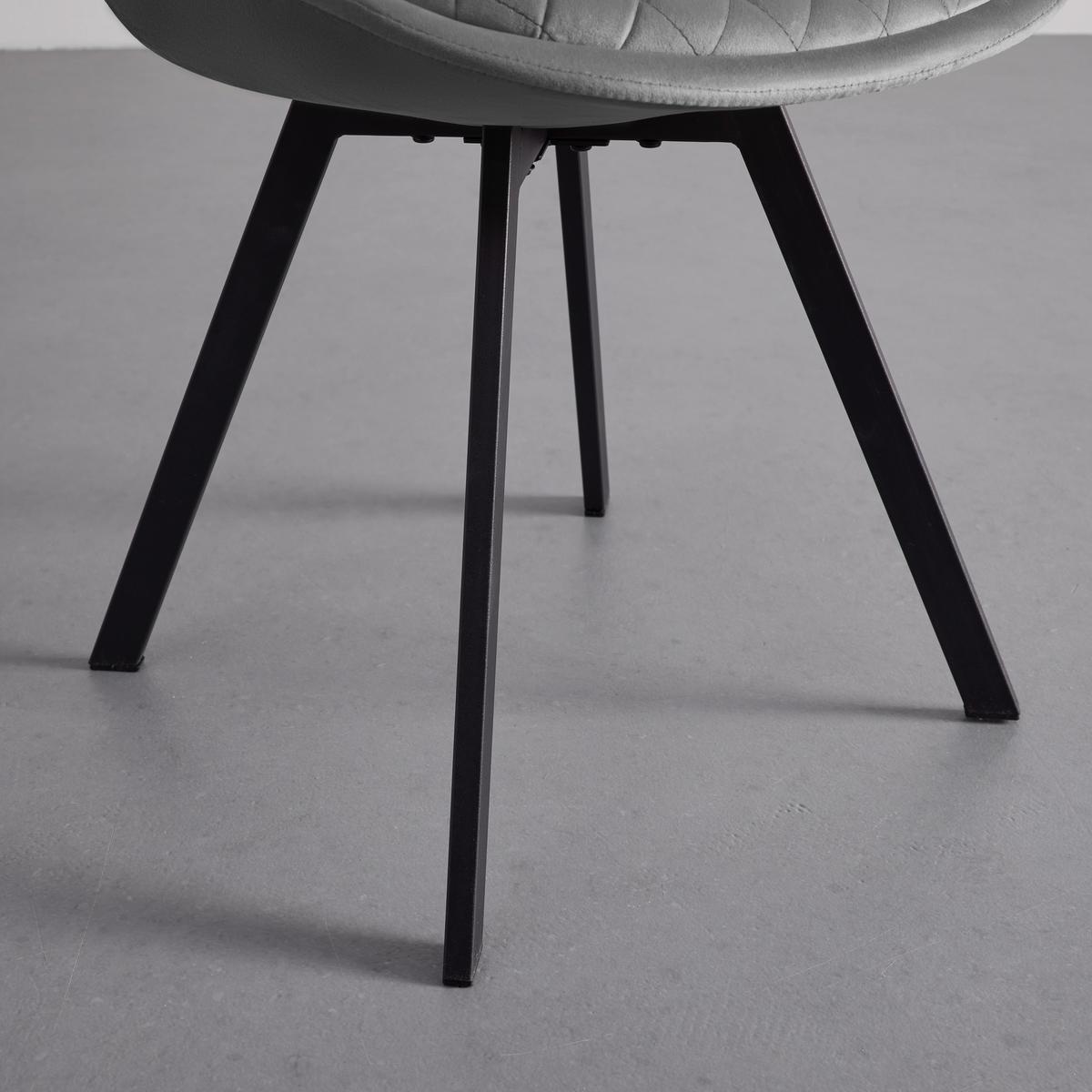 Židle Isabella samet - šedá - šedá/černá, Moderní, kov/dřevo (49/83/53cm) - Livetastic
