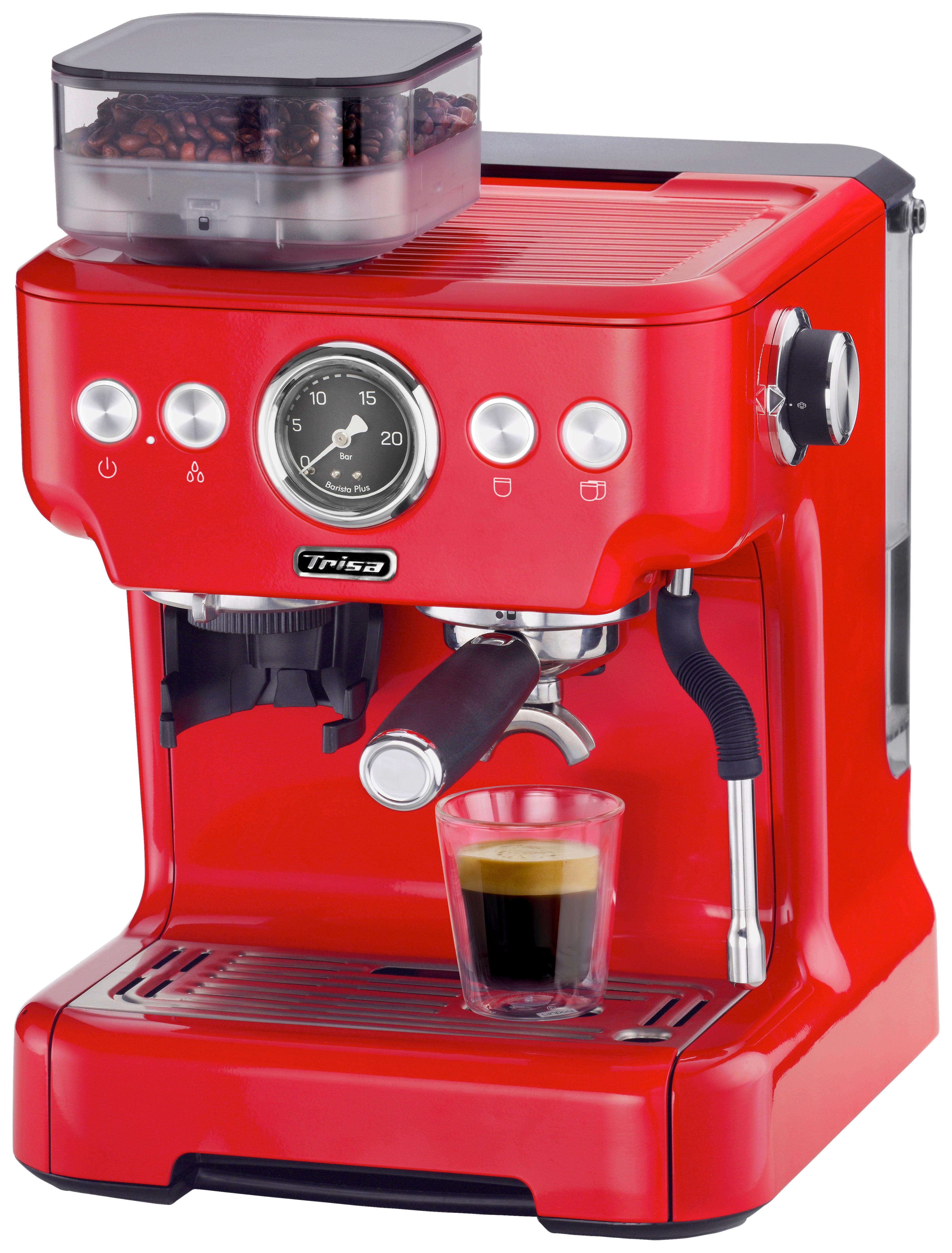 Espressomaschine Barista Plus 20 Bar 2,7 L für 2 Tassen - Rot, Basics, Metall (32,5/41/28cm) - Trisa Electronics