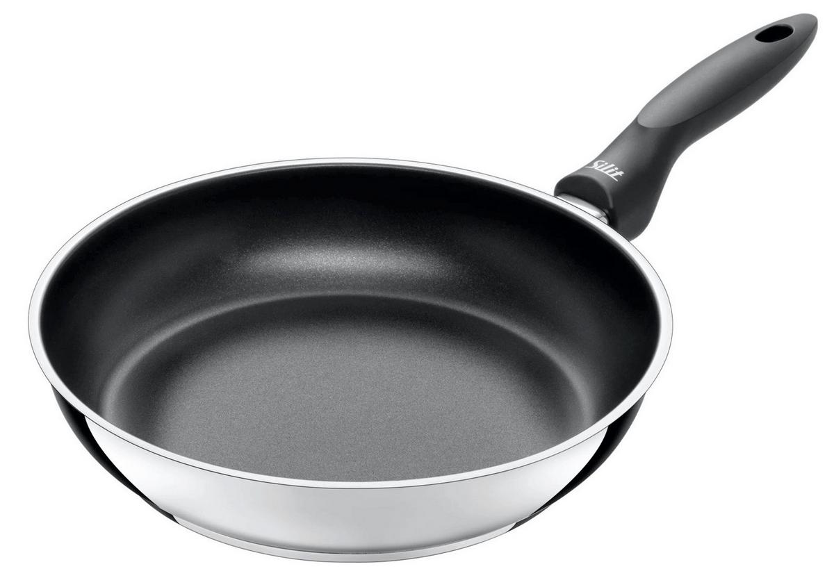 Pfannenset 2--teilig. Set Metall, Edelstahlfarben - Edelstahlfarben/Schwarz, Basics, Metall