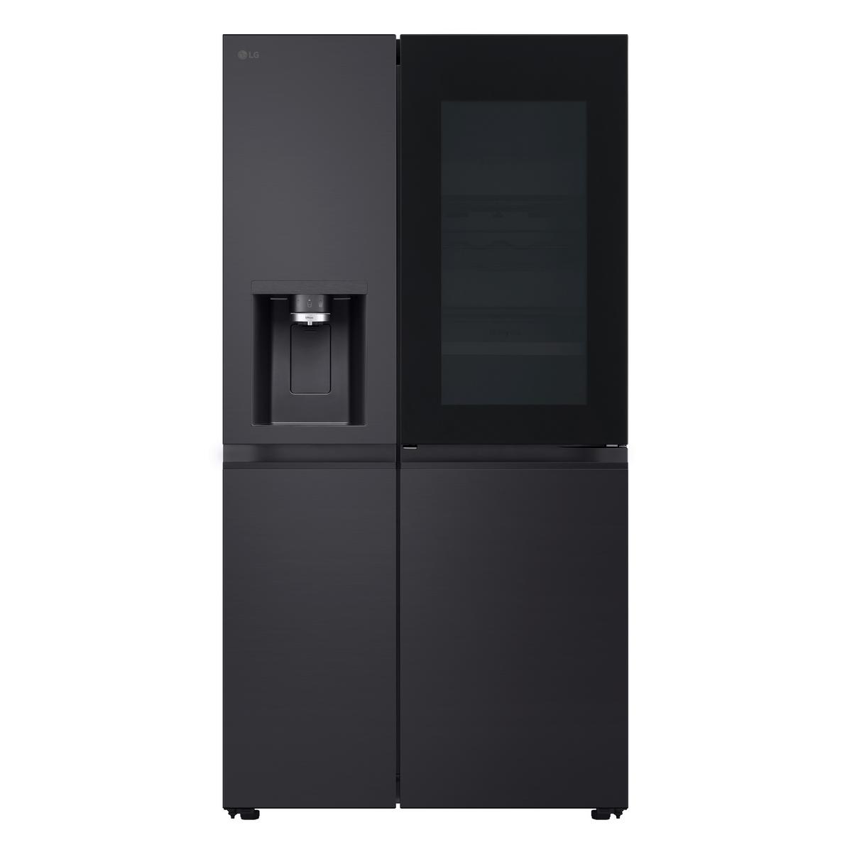 Kühl-Gefrier-Kombination LG Gsxe90evdd - Schwarz, Basics, Glas/Kunststoff (91.3/179/73.5cm)