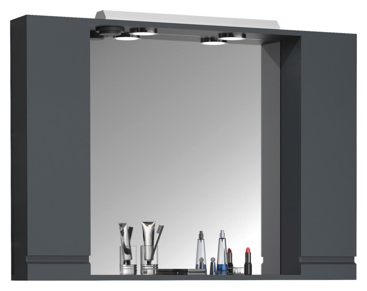 Spiegelschrank Silora Xl - Anthrazit, MODERN, Glas/Holzwerkstoff (100/71/14cm) - MID.YOU