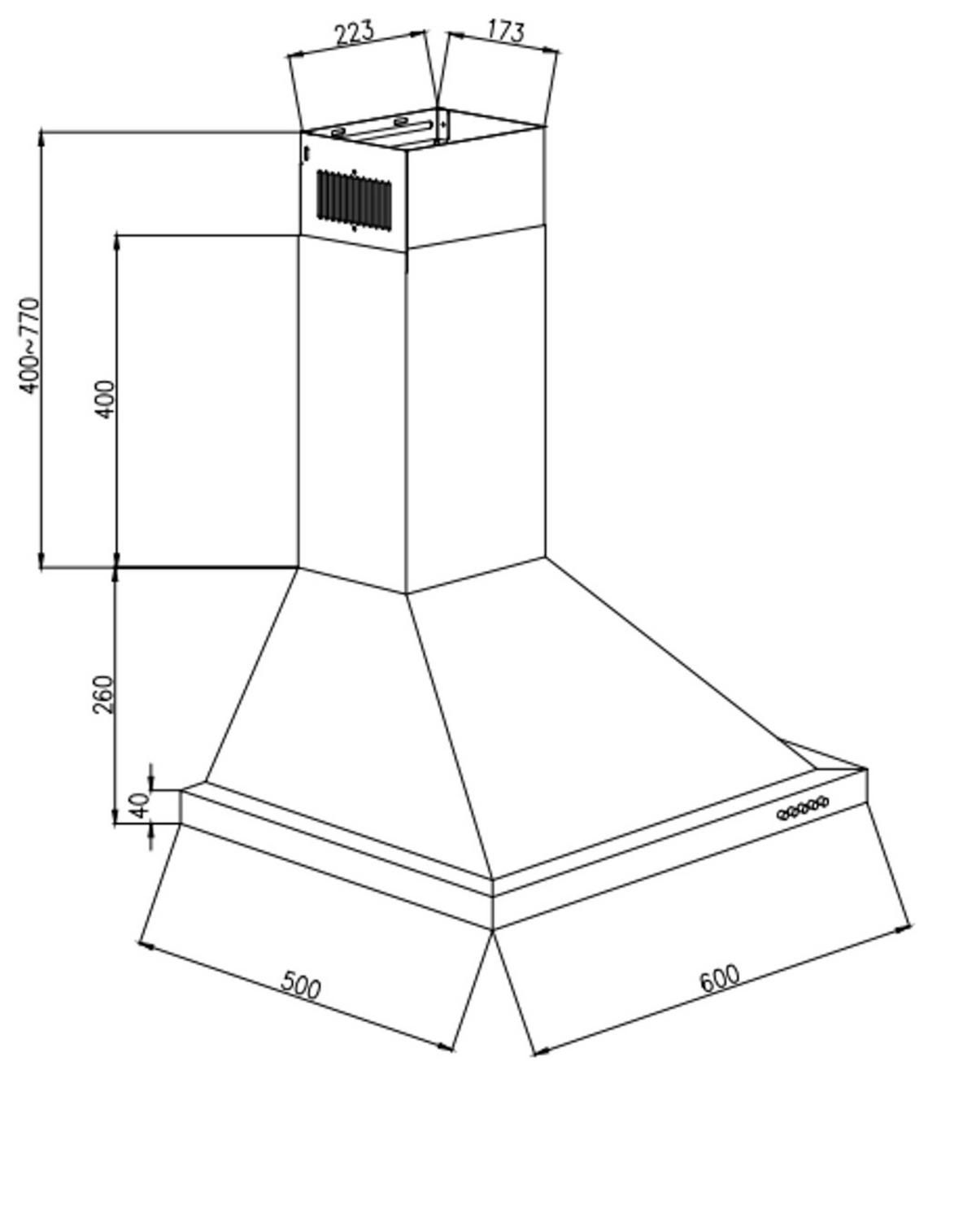 Dunstabzugshaube 6090v - Edelstahlfarben, Basics, Metall (60/66-103/50cm) - PKM