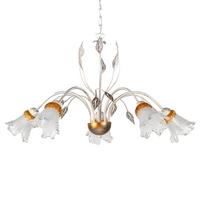 Kronleuchter 4998/5 - Weiß, KONVENTIONELL, Glas/Metall (80/105cm)