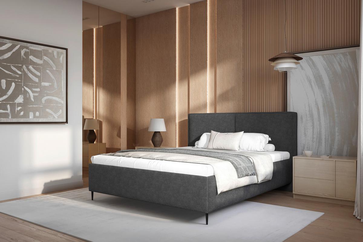 Polsterbett Hatton - Anthrazit/Schwarz, MODERN, Holz/Holzwerkstoff (140/200cm) - MID.YOU