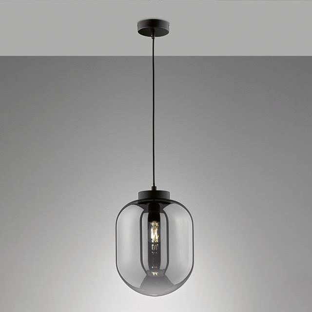Hängeleuchte Regi 60710 - Schwarz, Design, Glas/Metall (24/140cm) - Fischer & Honsel