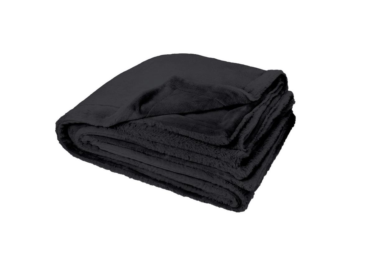 MÄKKÁ DEKA MATCHA - čierna, Modern, textil (130/180cm)