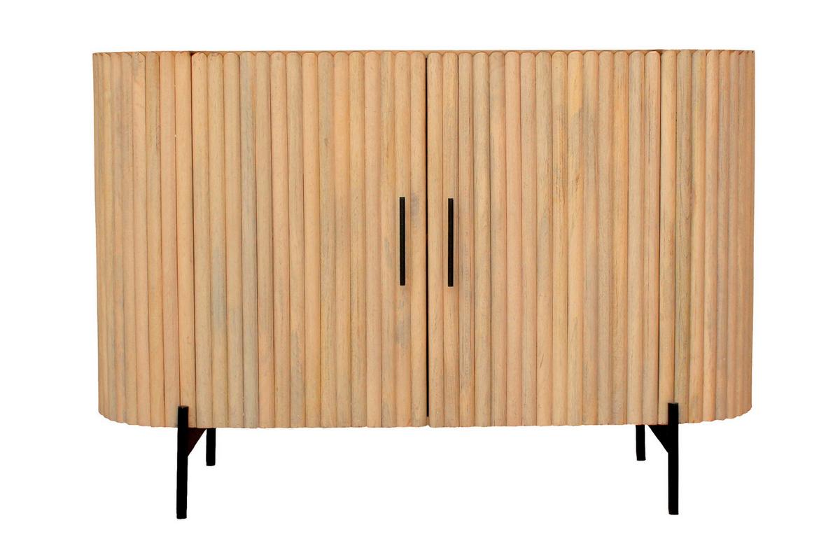 KOMMODE Schwarz/Naturfarben B: 120cm - Schwarz/Naturfarben, Design, Holz/Metall (120/80/40cm) - MID.YOU