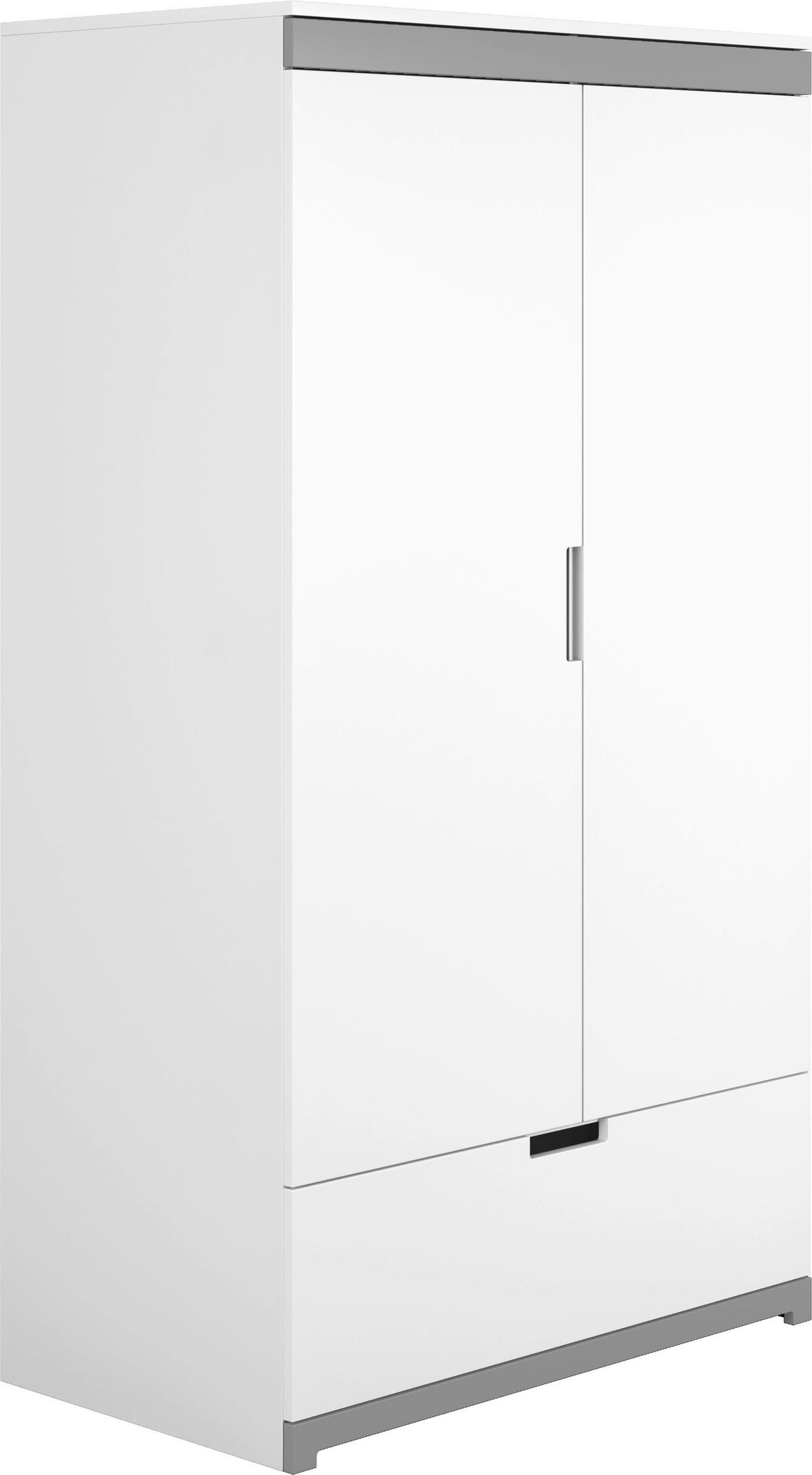 Kinderkleiderschrank Tomi Grau/Weiß B: 100cm - Weiß/Grau, MODERN, Holzwerkstoff (100/182/57cm) - MID.YOU