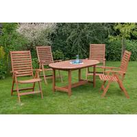 Gartengarnitur 5-Tlg. La Plata Echtholz - Akaziefarben, ROMANTIK / LANDHAUS, Holz - Gardenson