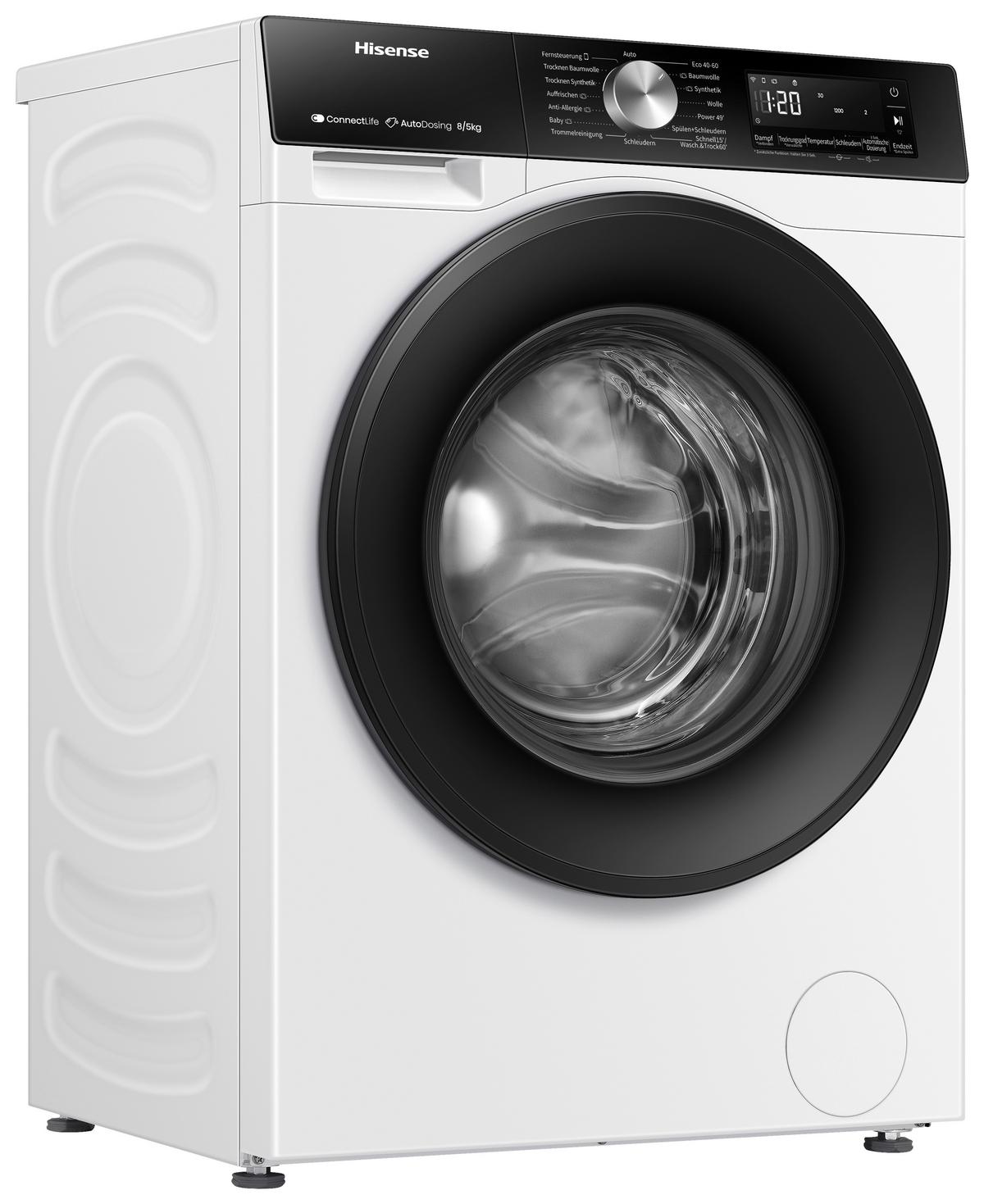 Waschmaschine Wf3s8045bw3 - Schwarz/Weiß, Basics, Glas/Kunststoff (59,5/84,5/51cm) - Hisense