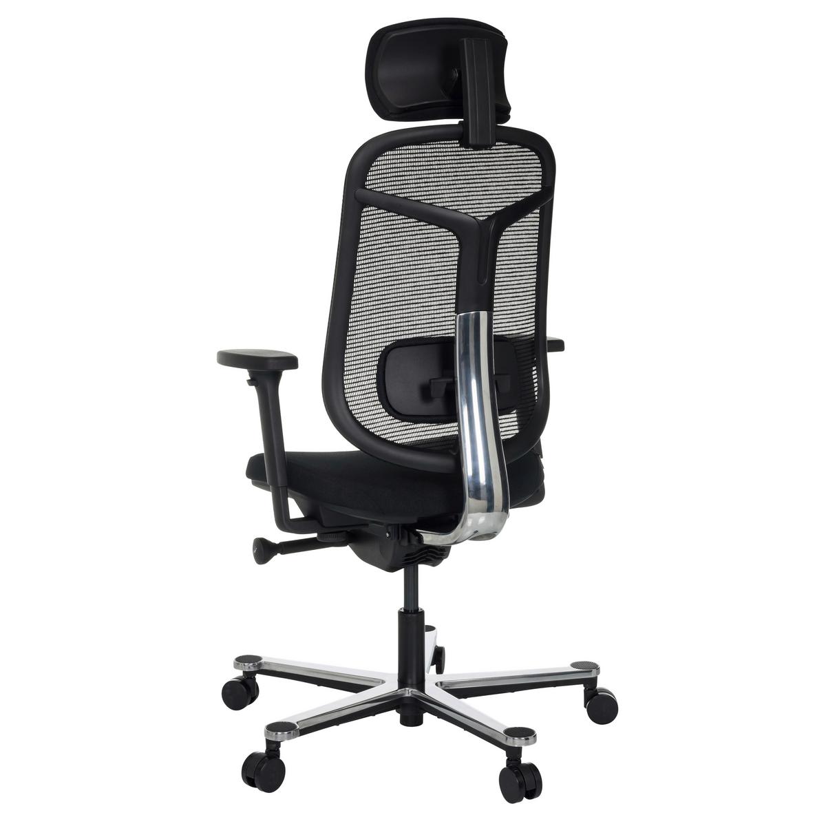 Drehstuhl Bicolore High Schwarz B: 66 cm - Silberfarben/Schwarz, MODERN, Kunststoff/Textil (66/118 - 136/60cm) - MID.YOU