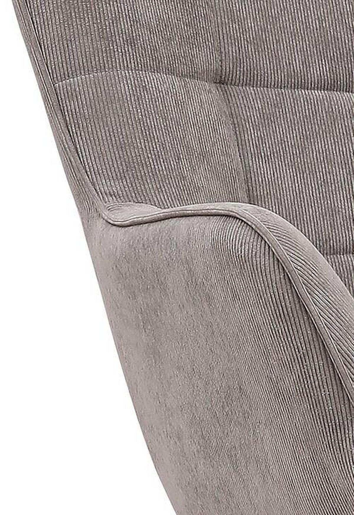 Schaukelstuhl Mit Armlehnen Richie Stoffbezug Grau - Buchefarben/Schwarz, MODERN, Holz/Textil (72/92/92cm) - MID.YOU