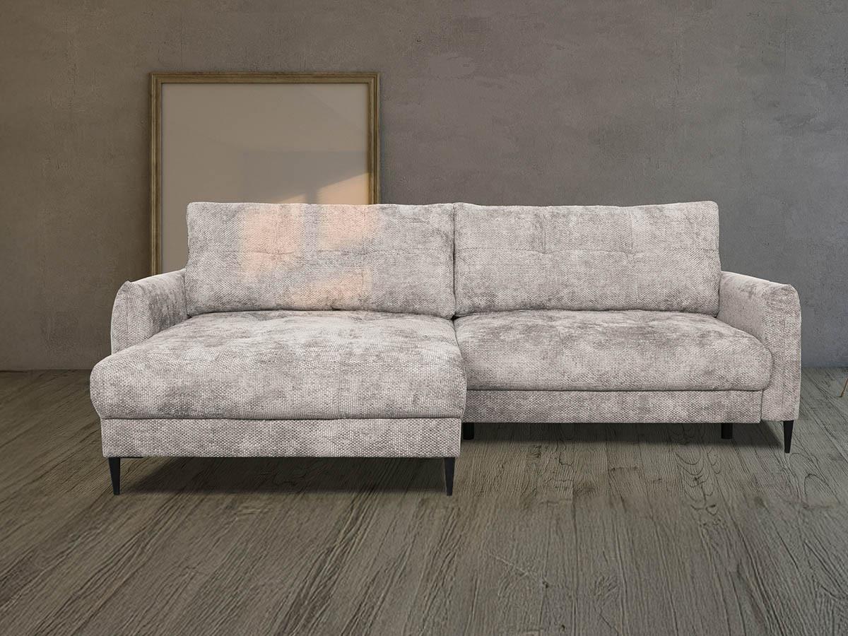 Rohová sedačka POLIS, obojstranná, sivohnedá - čierna/taupe, Modern, kov/textil (221/142cm) - Based