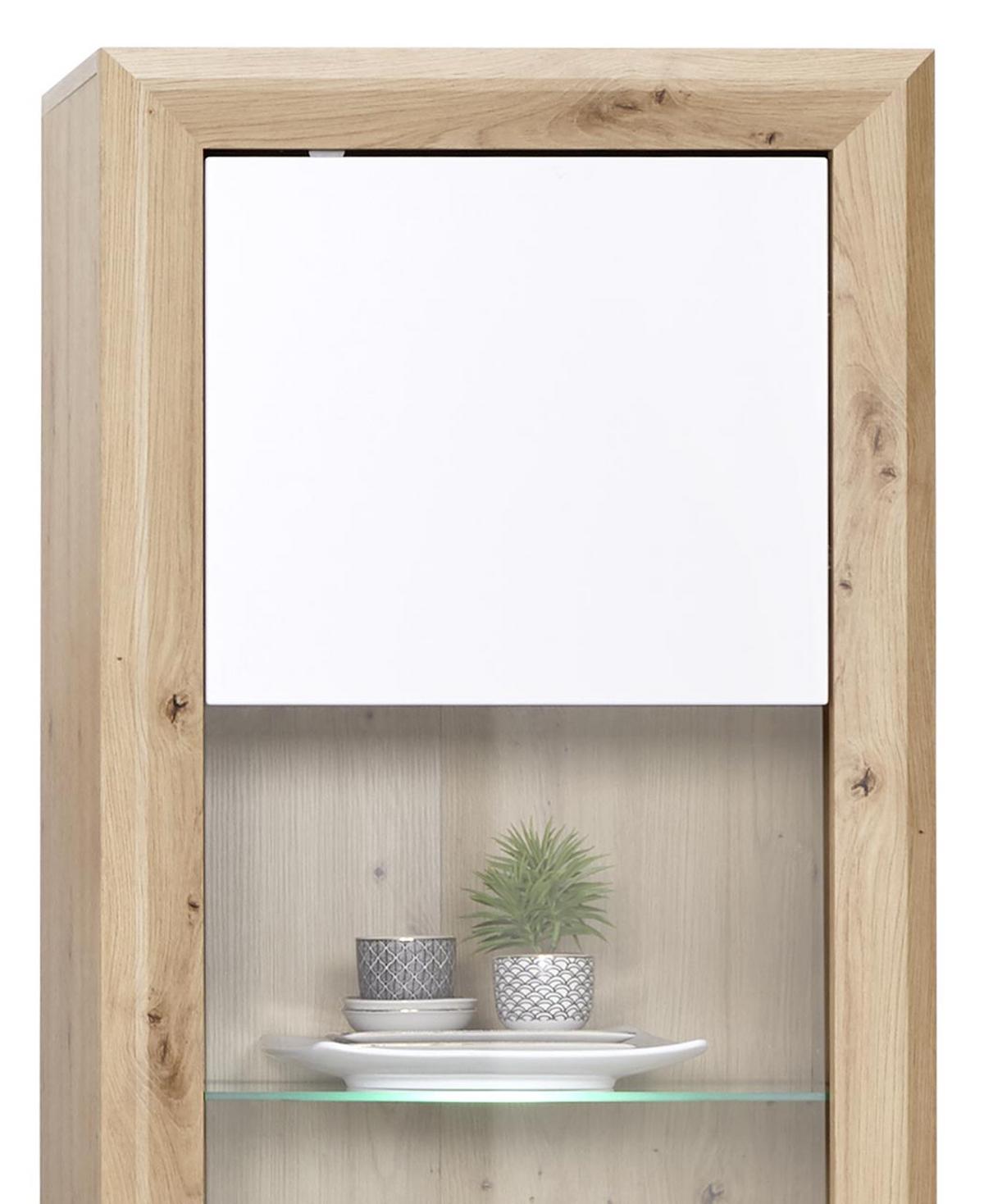 Wohnkombination 4-Tlg. mit Led Kashmir New, Eiche Dekor/Weiß - Eichefarben/Weiß, MODERN, Holzwerkstoff (272/192/49cm) - James Wood