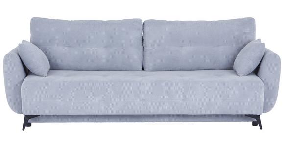 3-Sitzer Sofa Schlaffunktion Costa mit Bettkasten/Zierkissen - Hellgrau/Schwarz, MODERN, Kunststoff/Textil (238/89/103cm) - Luca Bessoni