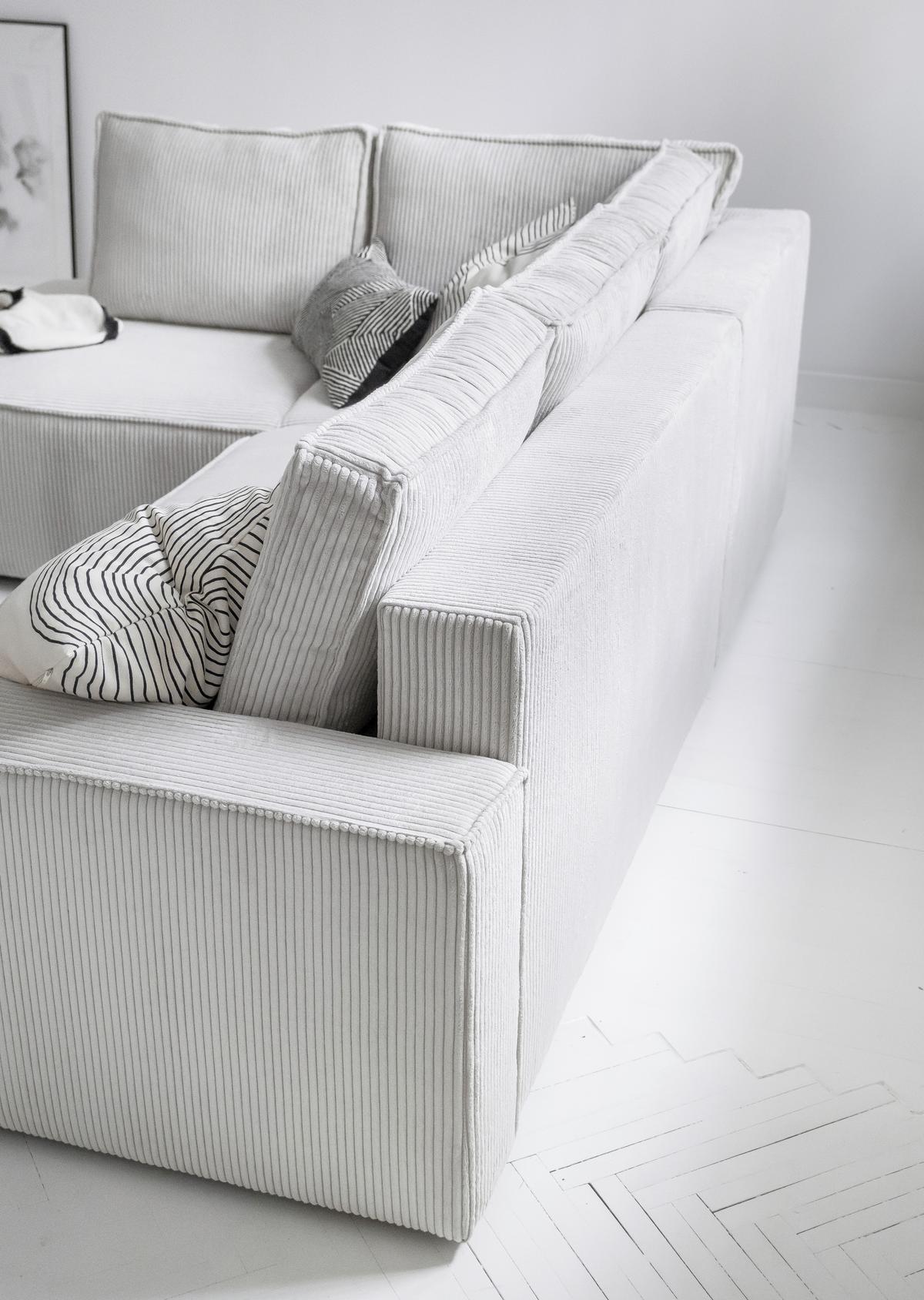 Sedačka Oliver, levá, béžová barva - černá/béžová, Design, textil/plast (194/247cm) - MID.YOU
