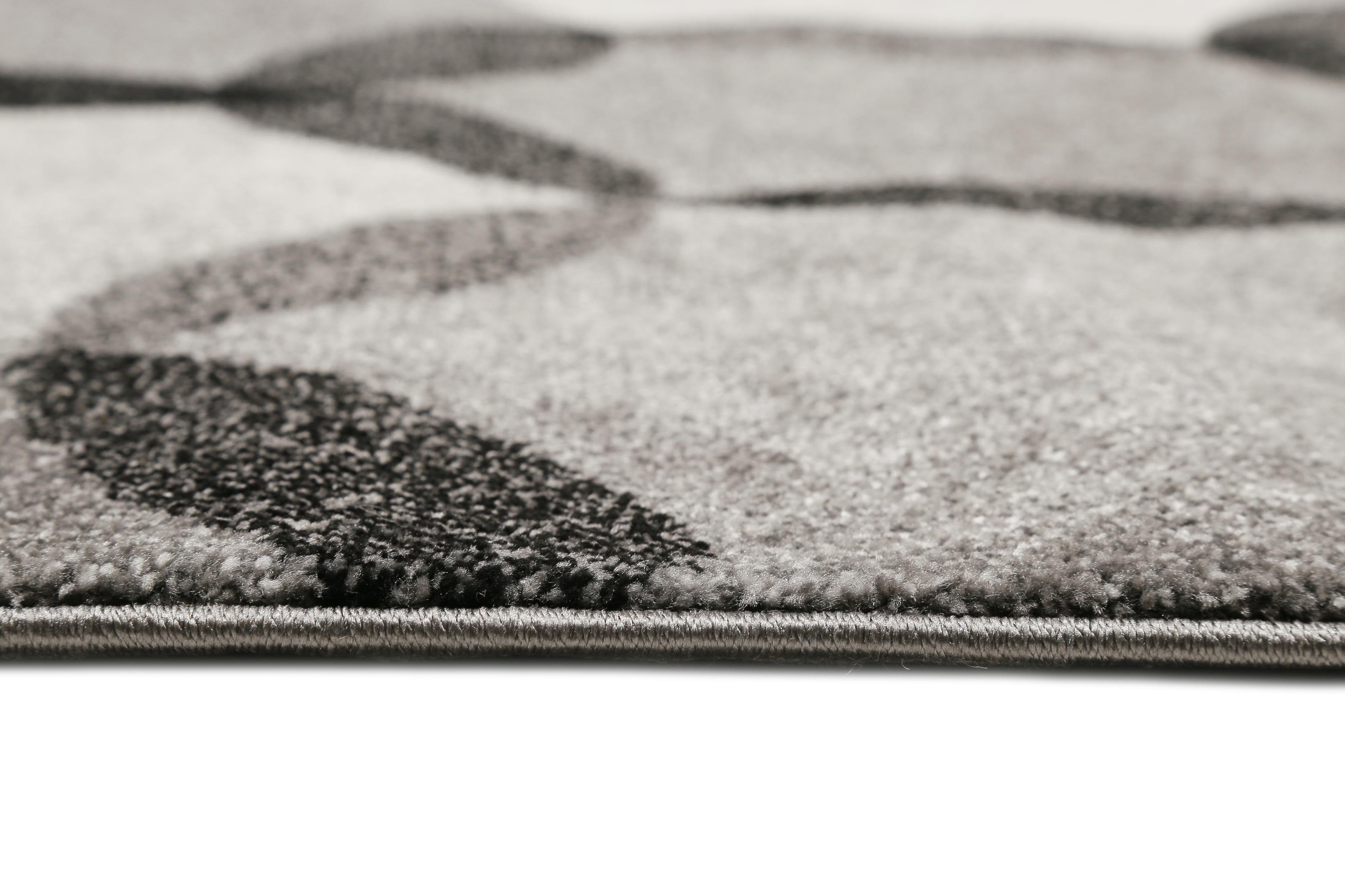 Webteppich Silber/Grau Graphik Modernina 80x150 cm - Dunkelgrau/Beige, KONVENTIONELL, Textil (80/150cm) - Esprit