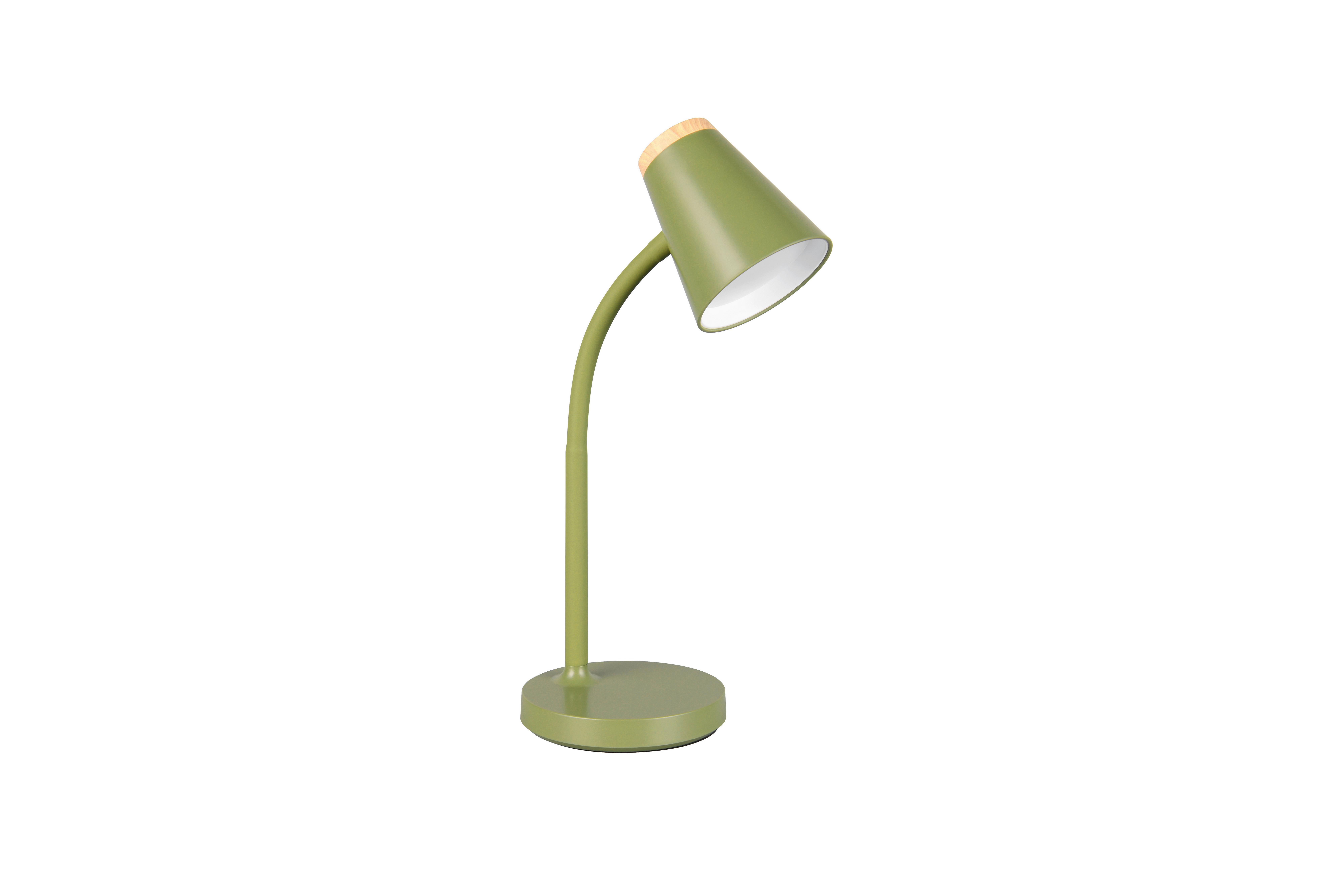 LED-Tischleuchte Pongo Braun Grün B: 13 cm - Braun/Grün, Basics, Kunststoff/Metall (36/13/23cm)