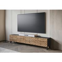 NÍZKÁ KOMODA PHUKET 190 - černá/dub wotan, Trend, kompozitní dřevo/plast (190/40/32cm) - Livetastic