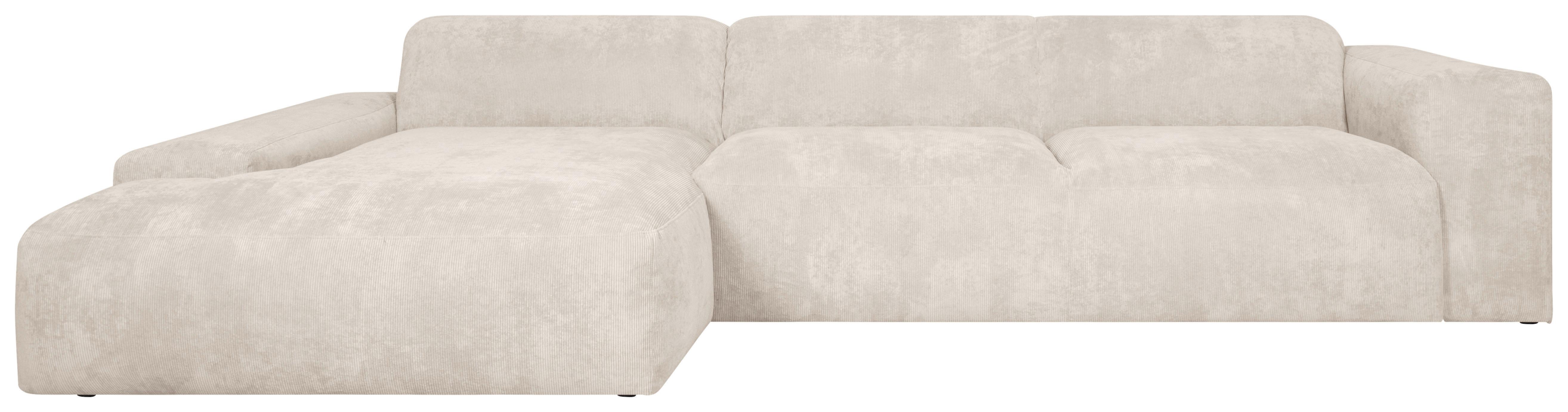ECKSOFA Hannah Creme170x343 cm - Creme/Schwarz, Design, Textil (170/343cm) - MID.YOU