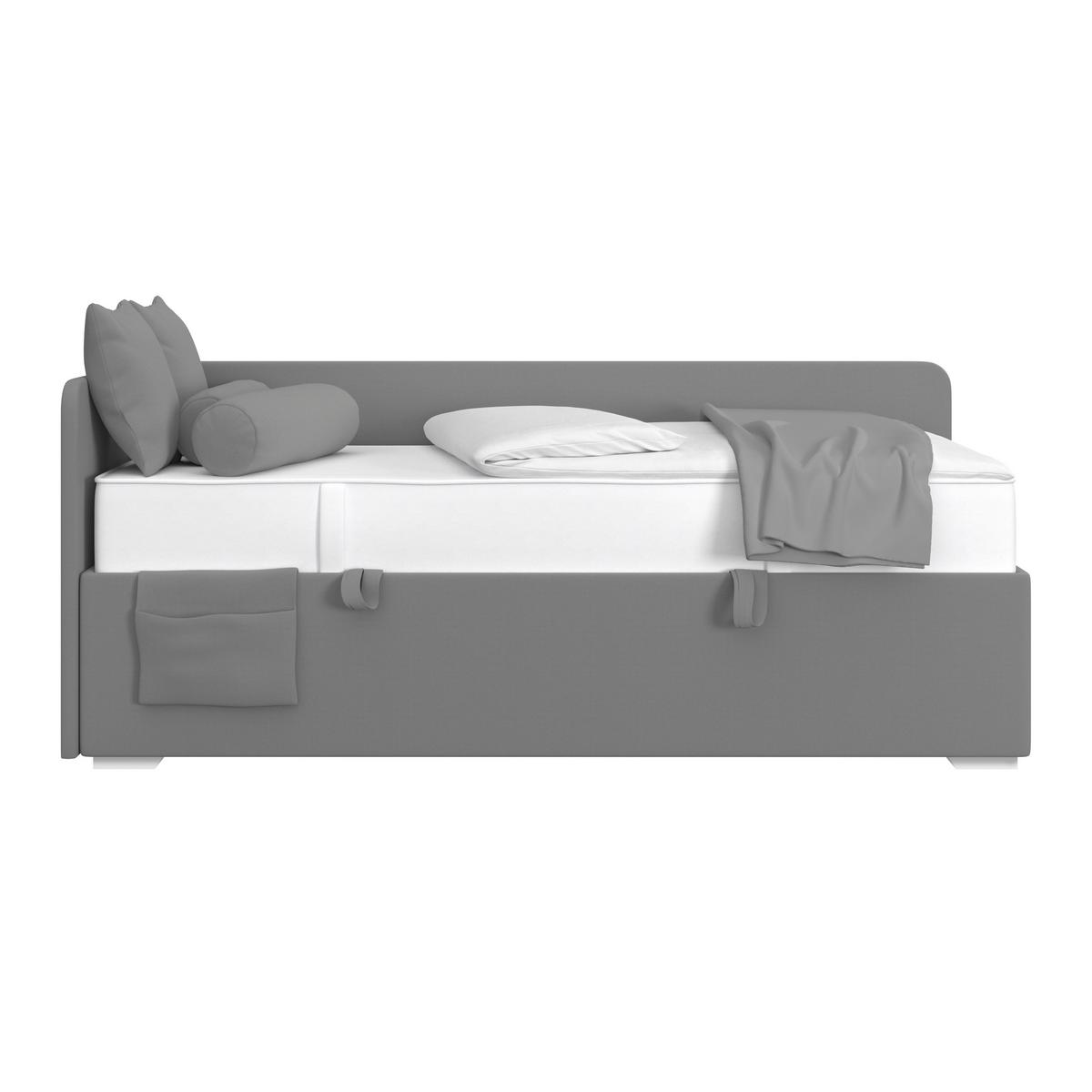 Kárpitozott Ágy Remi 90/200cm - antracit, Modern, textil/fa (90/200cm)