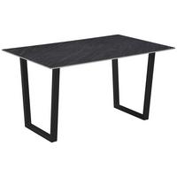 Esstisch Emin Keramik Grau, B: 140 cm - Anthrazit/Schwarz, KONVENTIONELL, Stein/Metall (140/76/90cm) - MID.YOU