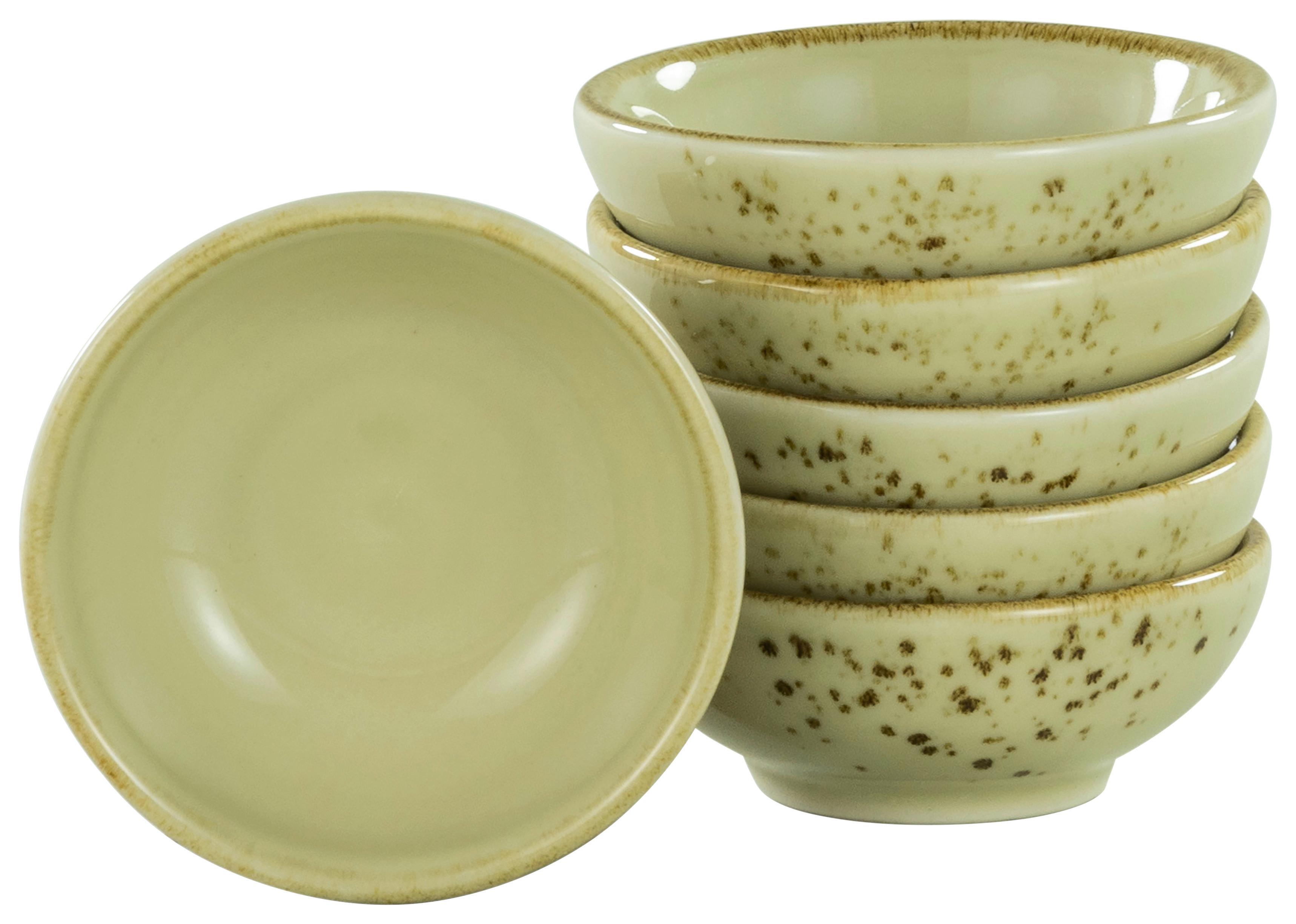 Schüsselset Steinzeug Naturfarben 6-Teilig. D: 16,5 cm