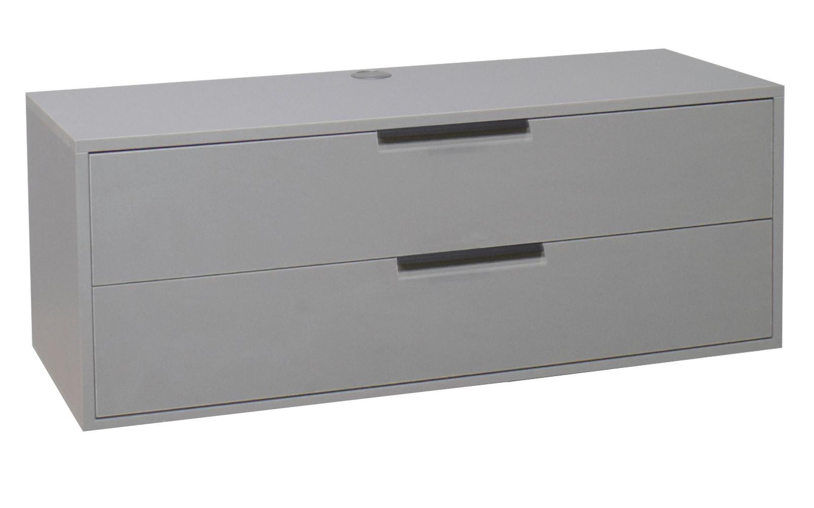 STOLEK NA ELEKTRONIKU BOUNTY - šedá/černá, Moderní, kov/kompozitní dřevo (119/47/45cm)